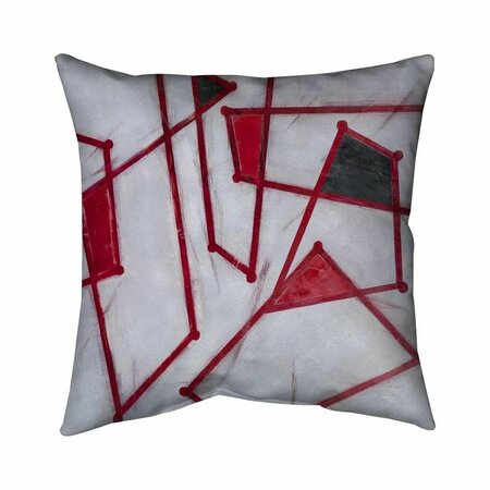 FONDO 26 x 26 in. Red Outlines Shapes-Double Sided Print Indoor Pillow FO2790690